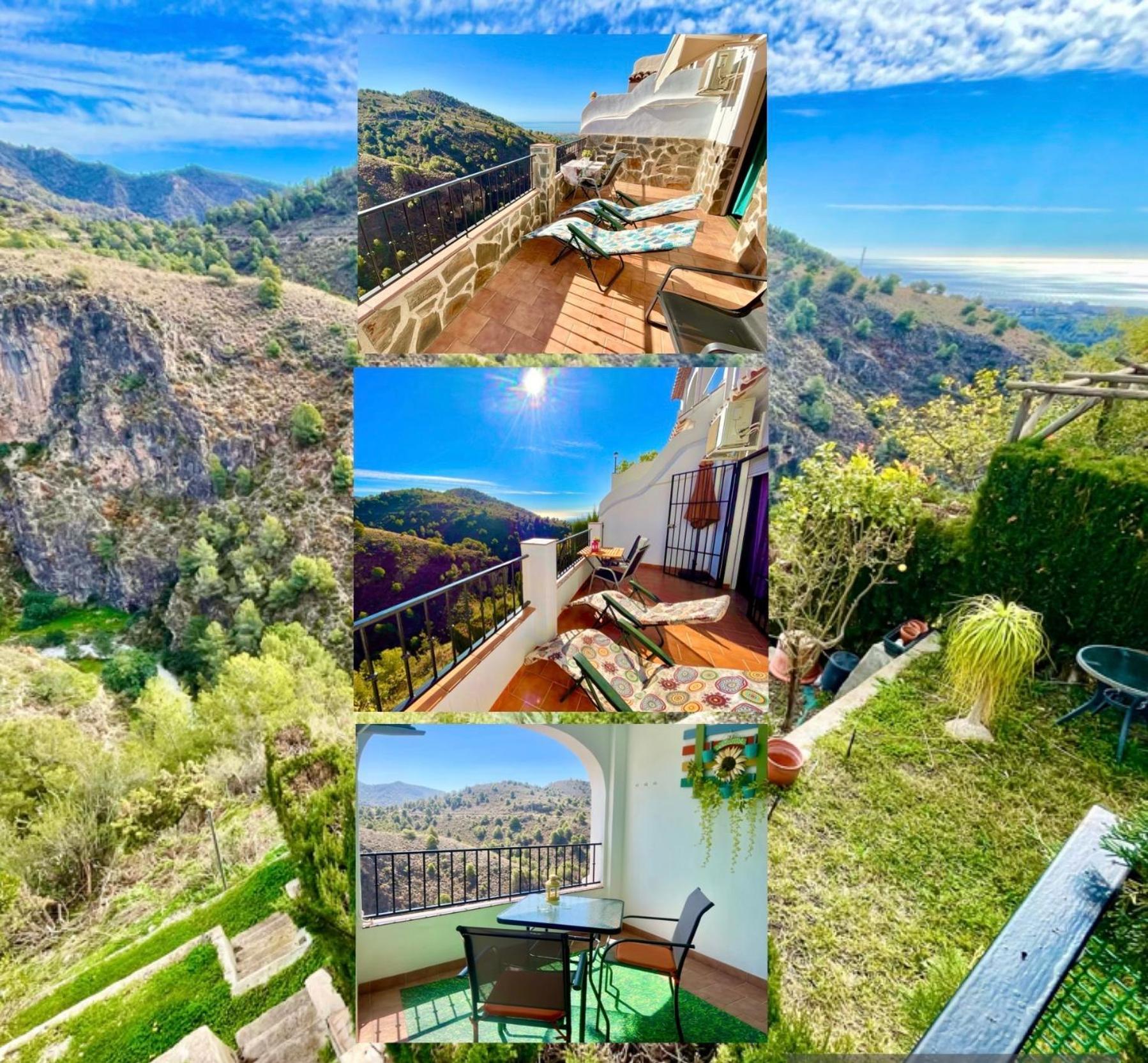 Apartamentos Axarquia 1, terraza privada con vistas a la montaña rio y al mar Frigiliana Exterior foto