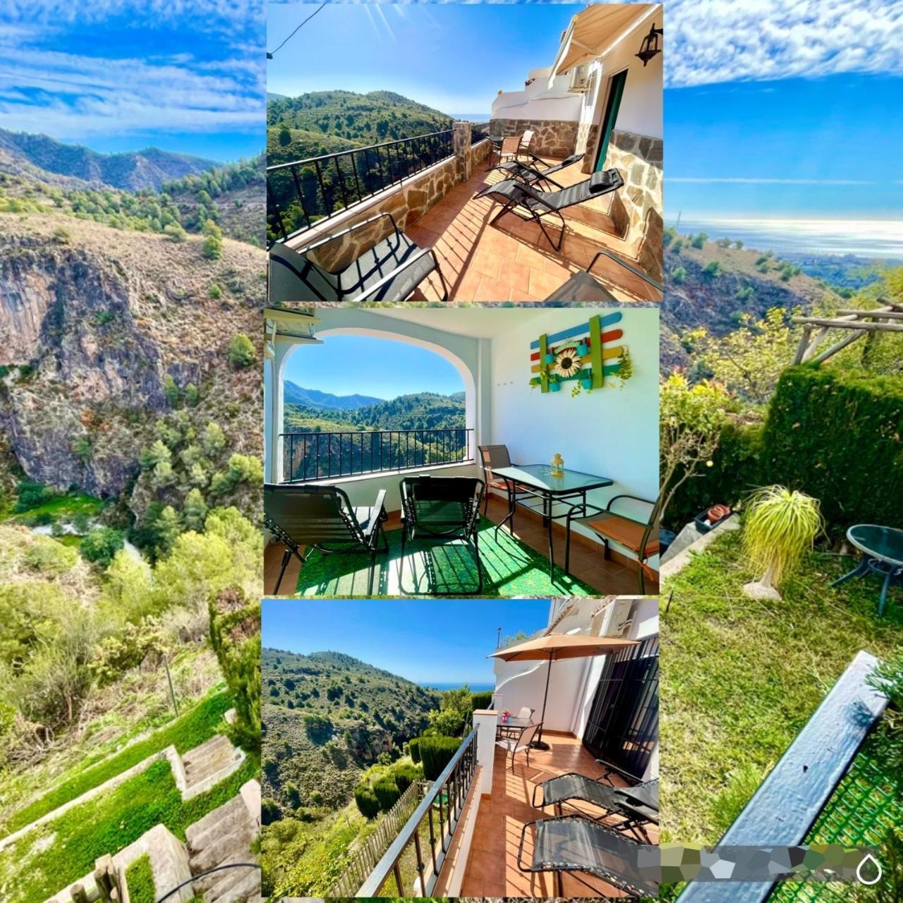 Apartamentos Axarquia 1, terraza privada con vistas a la montaña rio y al mar Frigiliana Exterior foto
